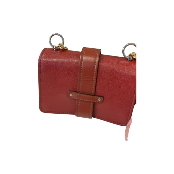 Chloe Gold and Brown Crossbody Bag with Elegant Hardware and Structured Shape - Picture 8 of 14